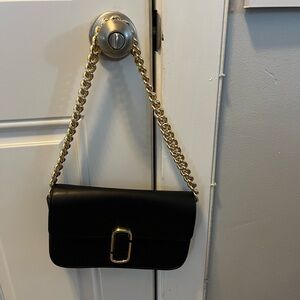 Marc Jacobs Black Shoulder Bag with Gold Chain